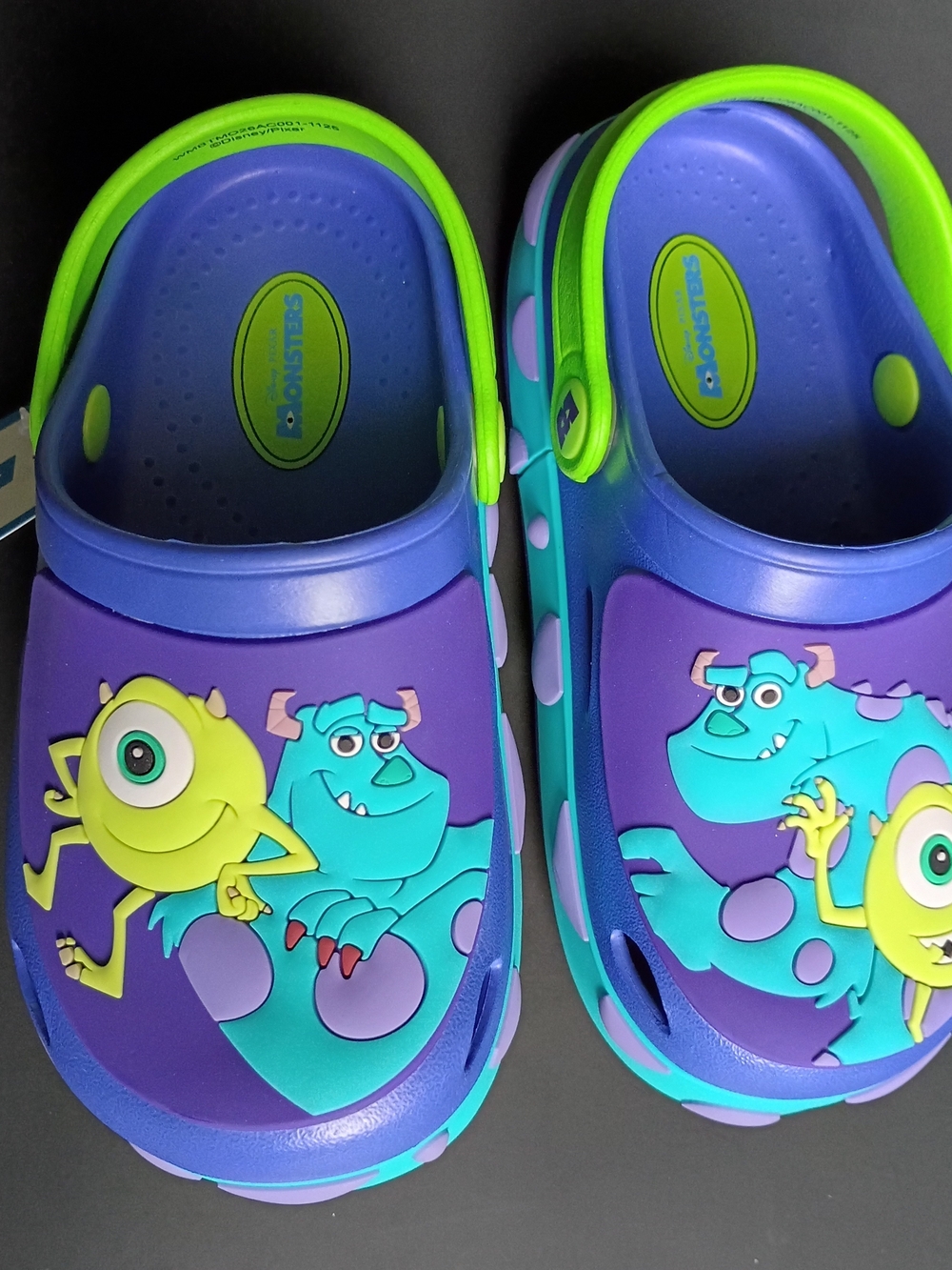 Disney Kids Monsters Slip-On Clogs in Purple & Green